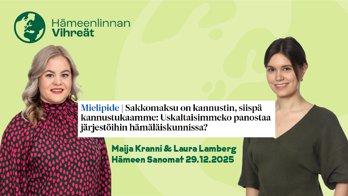 Sakkomaksu on kannustin, siispä kannustukaamme: Uskaltaisimmeko panostaa järjestöihin hämäläiskunnissa?