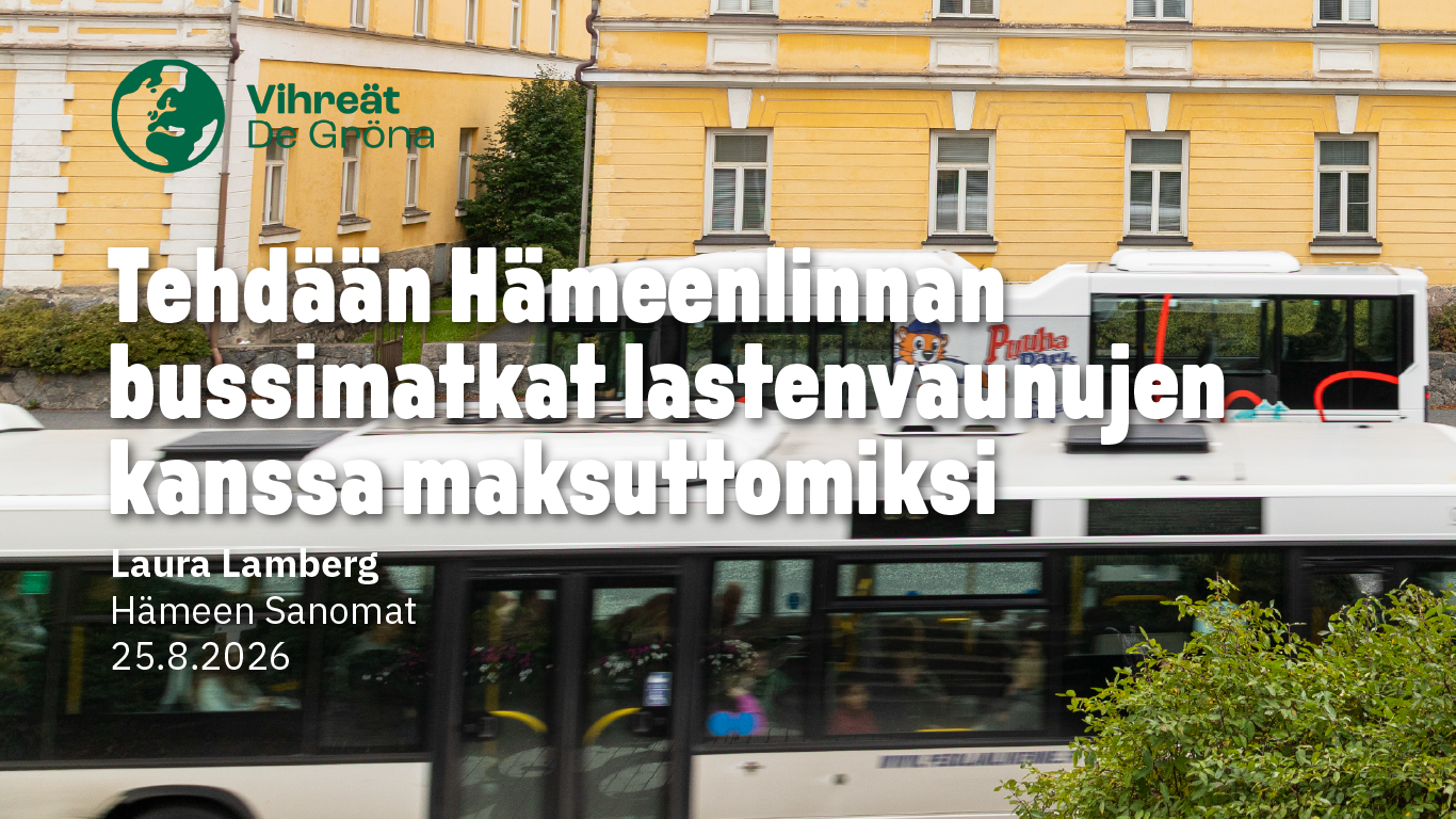 Tehdään Hämeenlinnan bussimatkat lastenvaunujen kanssa maksuttomiksi
